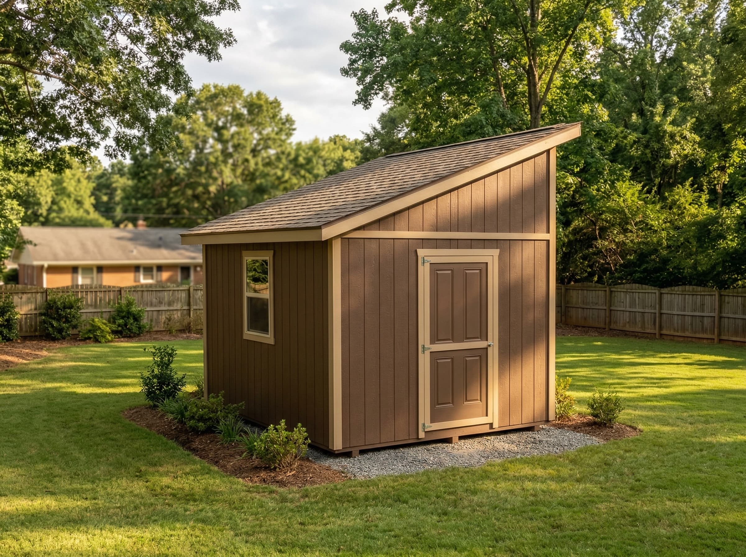 12×16 Lean-To Shed — photorealistic render