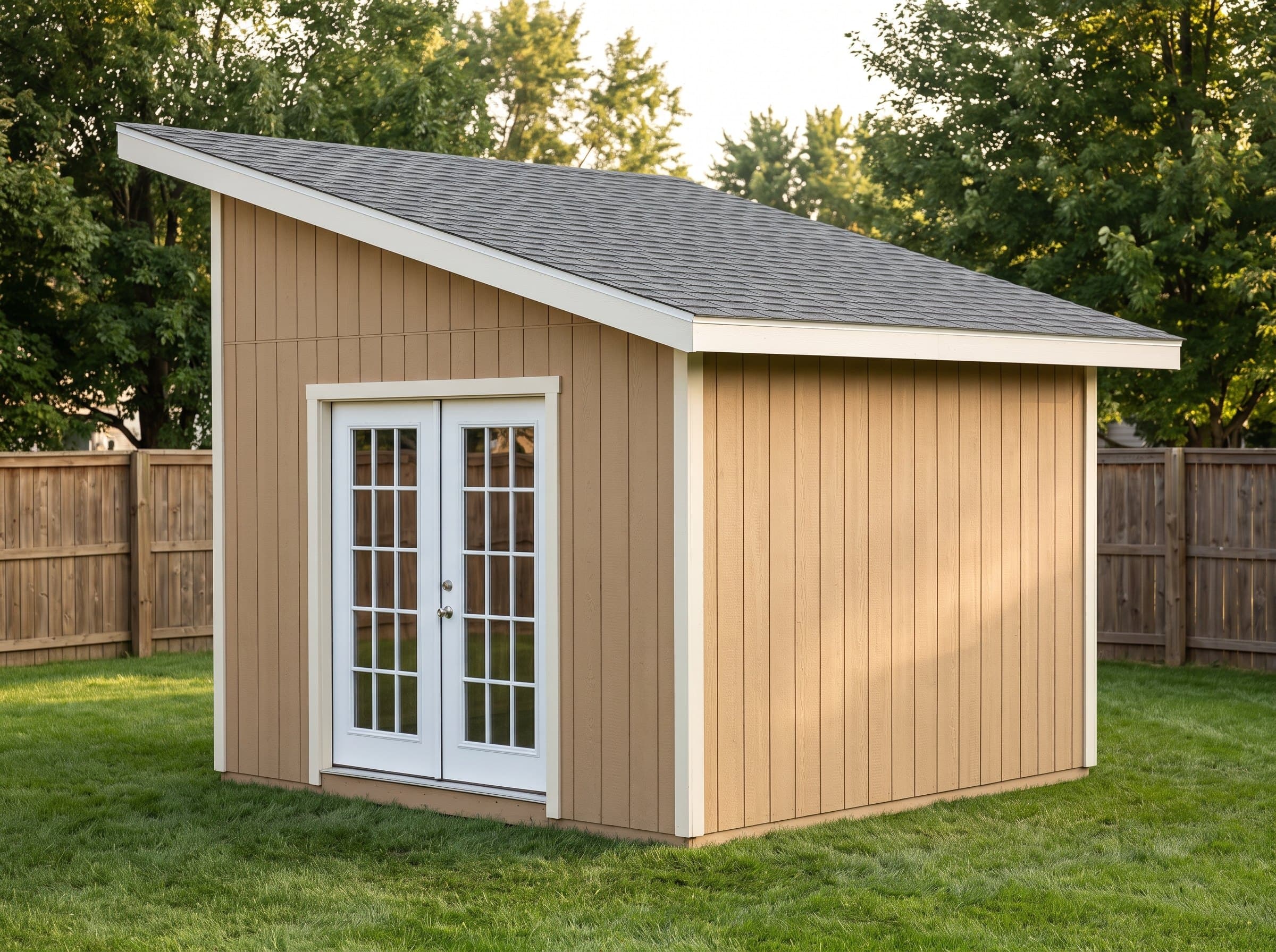 6×8 Lean-To Bike Shed — photorealistic render